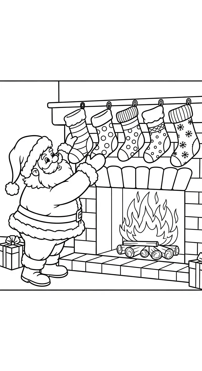 file pdf hình tô màu Ông Già Noel cho bé