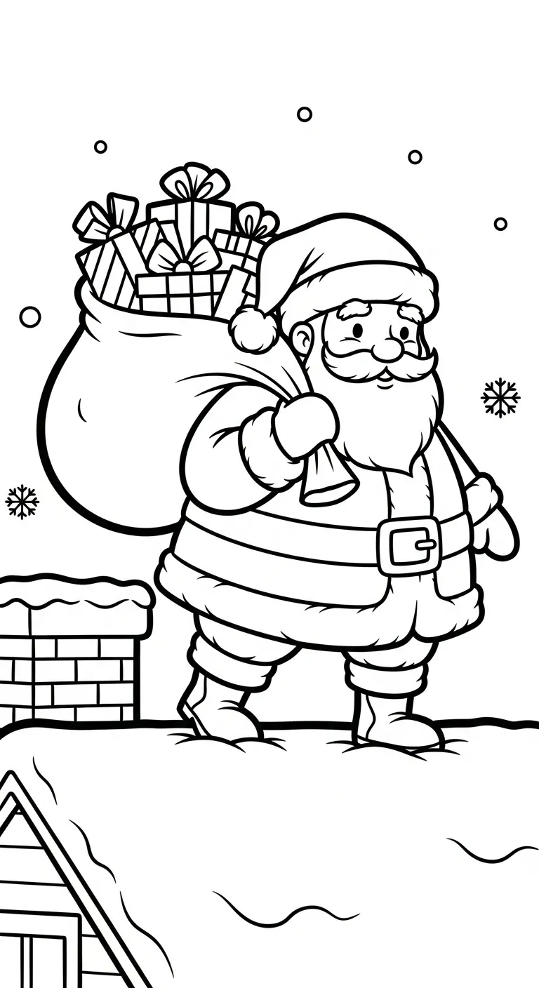 mẫu hình tô màu Ông Già Noel cho bé