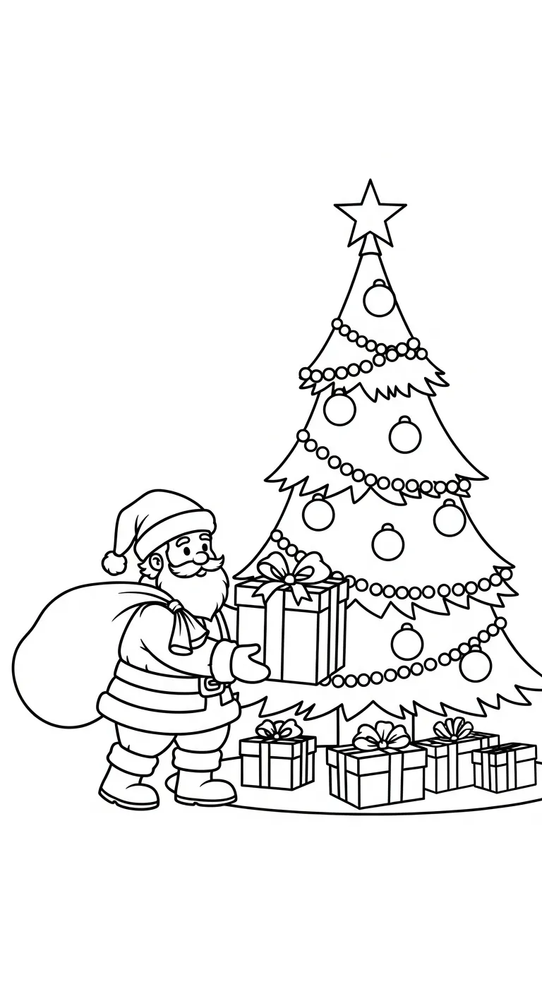 download hình tô màu Ông Già Noel cho bé