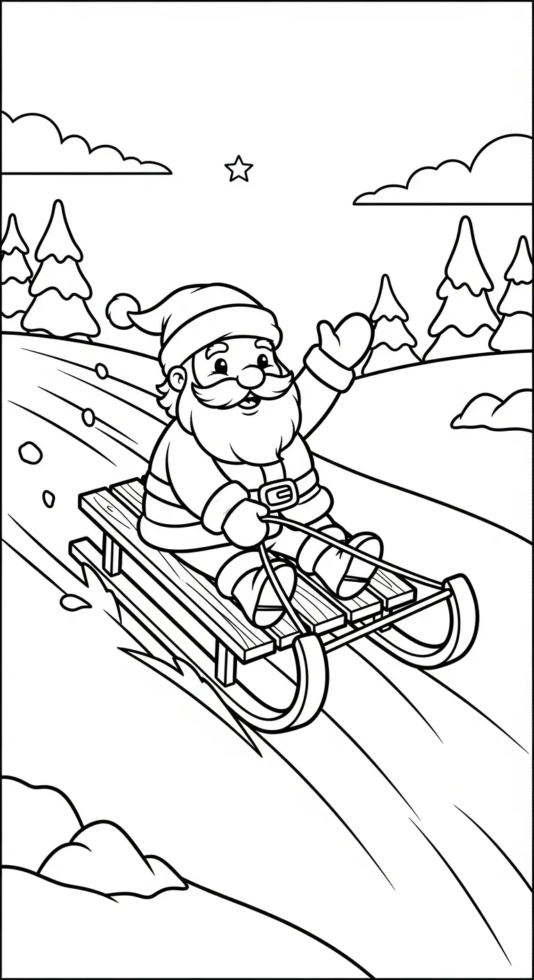 in tranh tô màu Ông Già Noel cho bé 5 tuổi