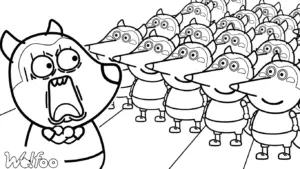 in hình tô màu Wolfoo