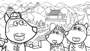 tải file tranh tô màu Wolfoo