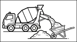 tải tranh tô màu Xe Trộn Bê Tông miễn phí