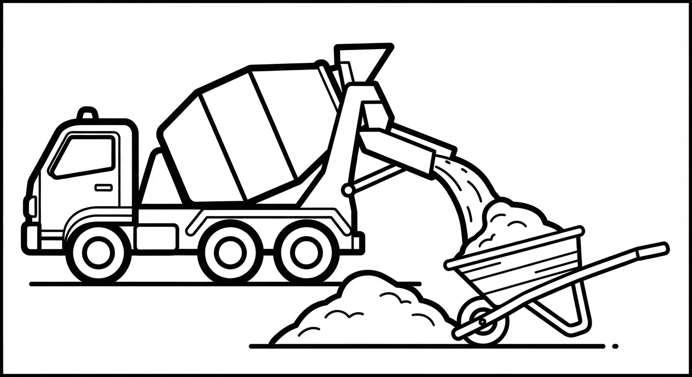 tải tranh tô màu Xe Trộn Bê Tông miễn phí