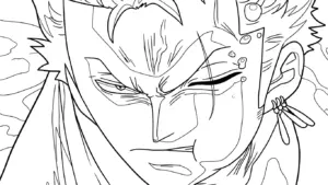 in hình tô màu Zoro khổ A4