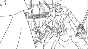 tranh tô màu Zoro cho bé 6 tuổi