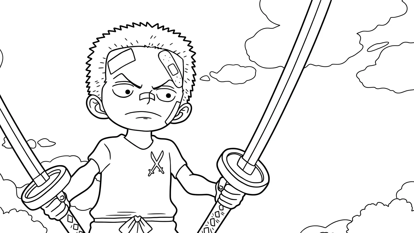 tải tranh tô màu Zoro