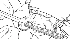 hình tô màu Zoro cho bé đơn giản
