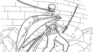file hình tô màu Zoro cho bé in