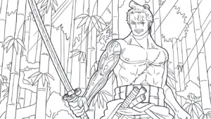 download hình tô màu Zoro cho bé