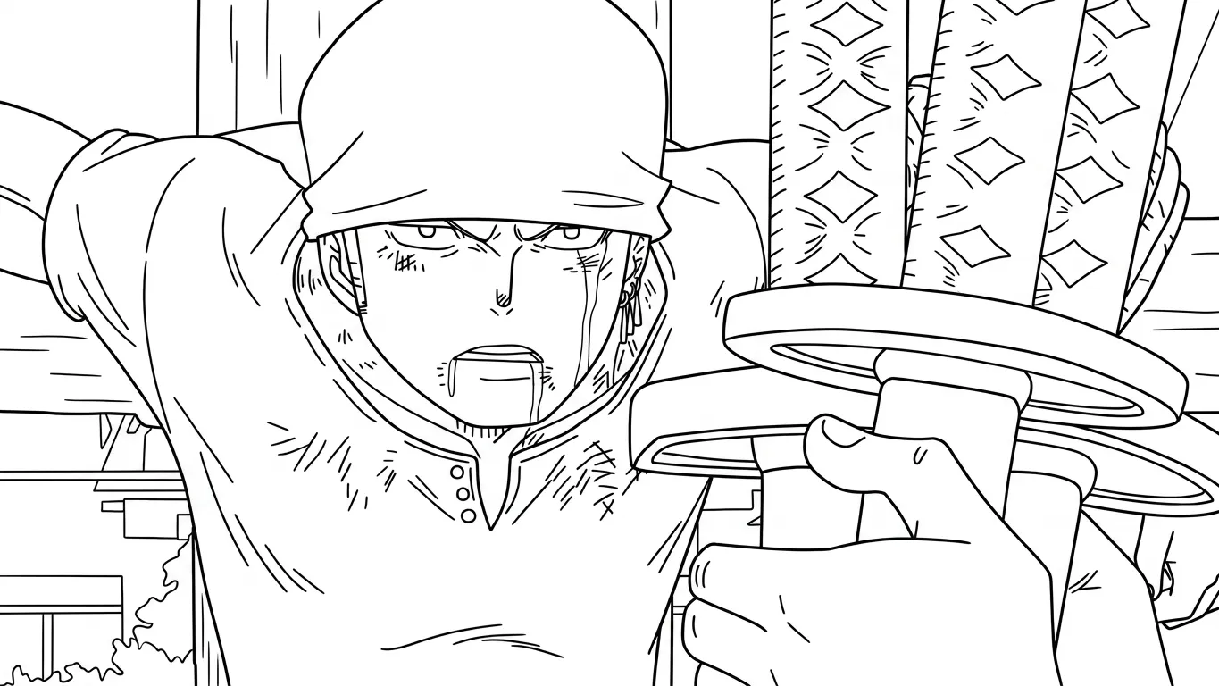 hình tô màu Zoro cho bé 4 tuổi 1