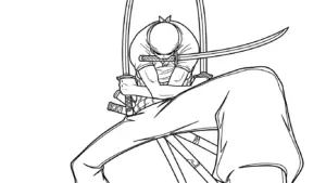 in hình tô màu Zoro cho bé 5 tuổi