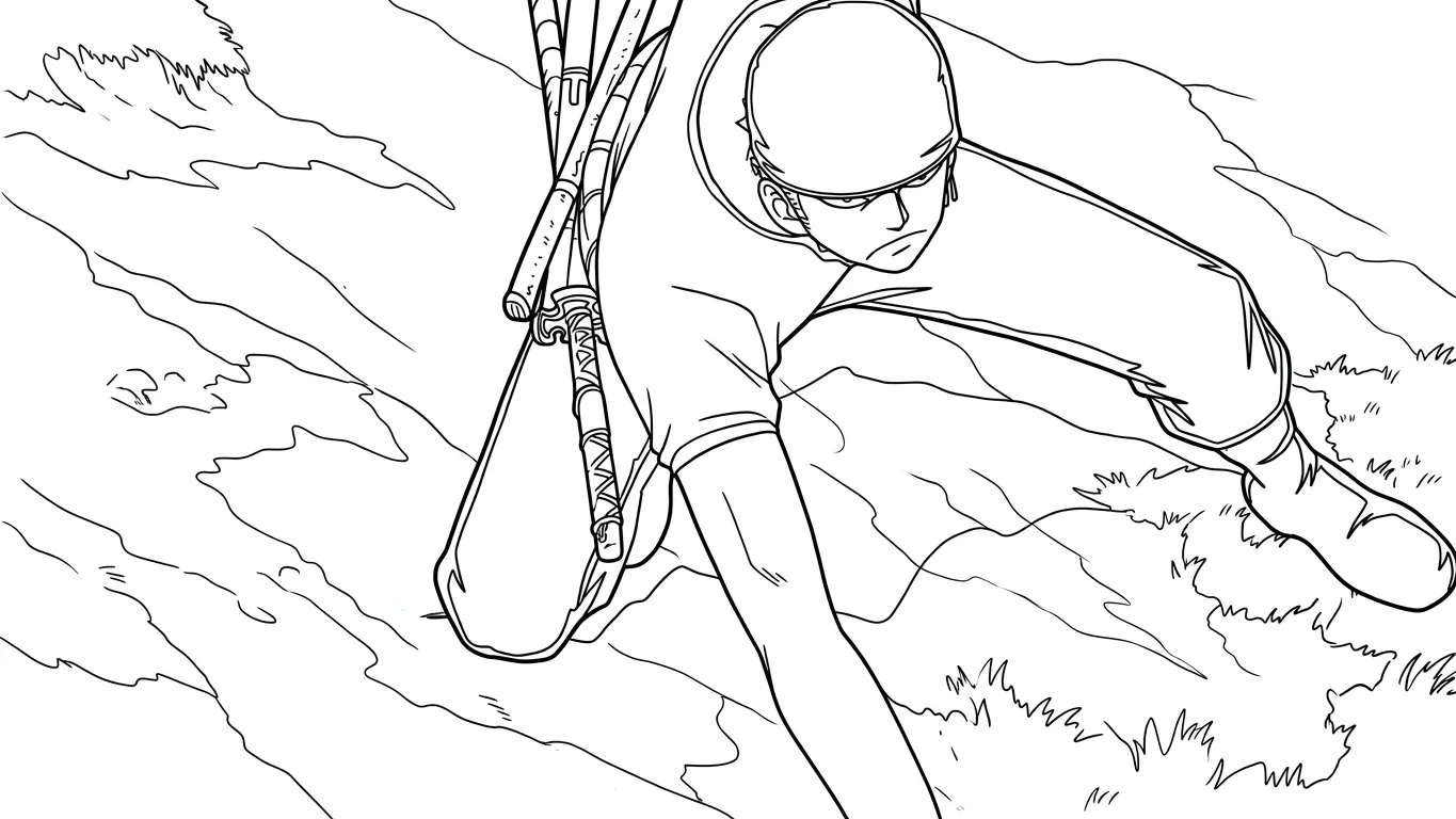hình tô màu Zoro cho bé 4 tuổi