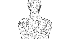 download hình tô màu Zoro cho bé