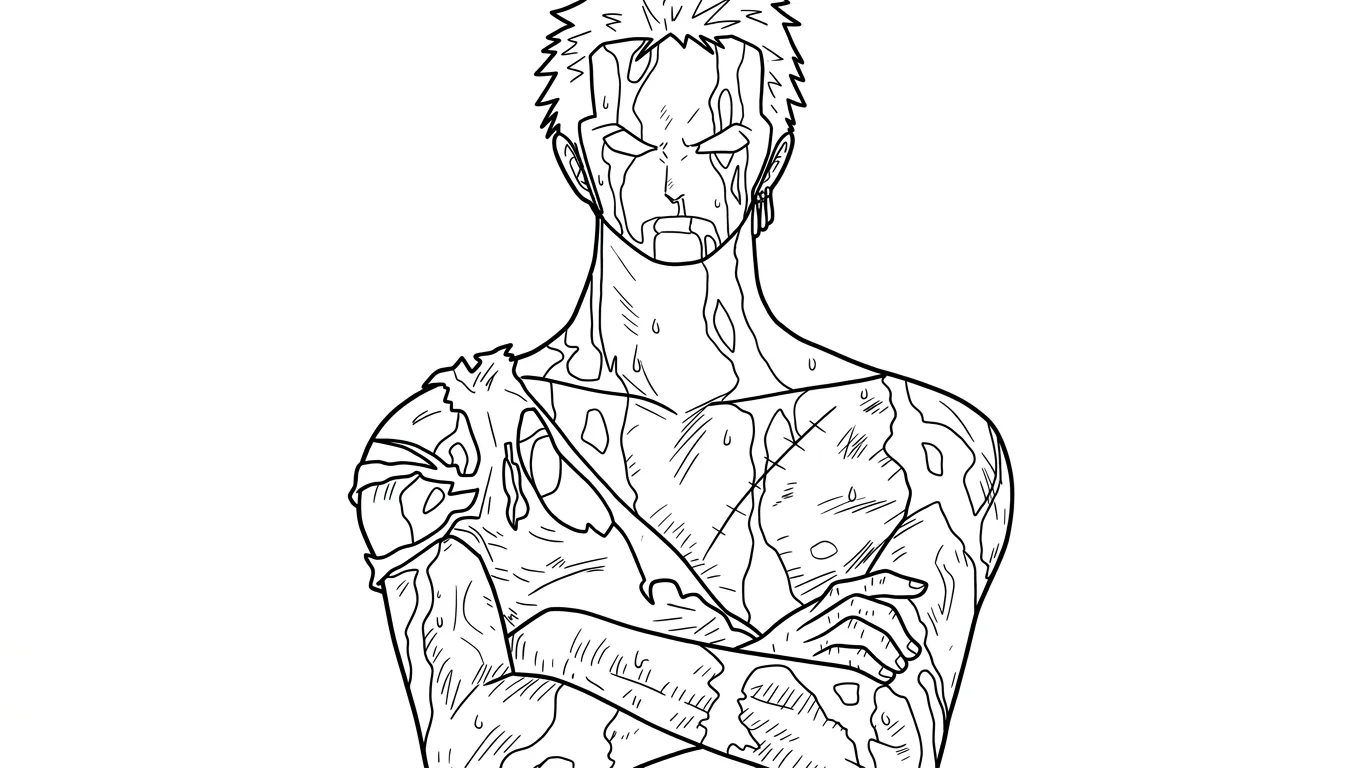 download hình tô màu Zoro cho bé