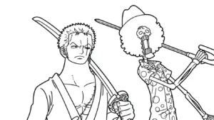 in tranh tô màu Zoro cho bé 6 tuổi