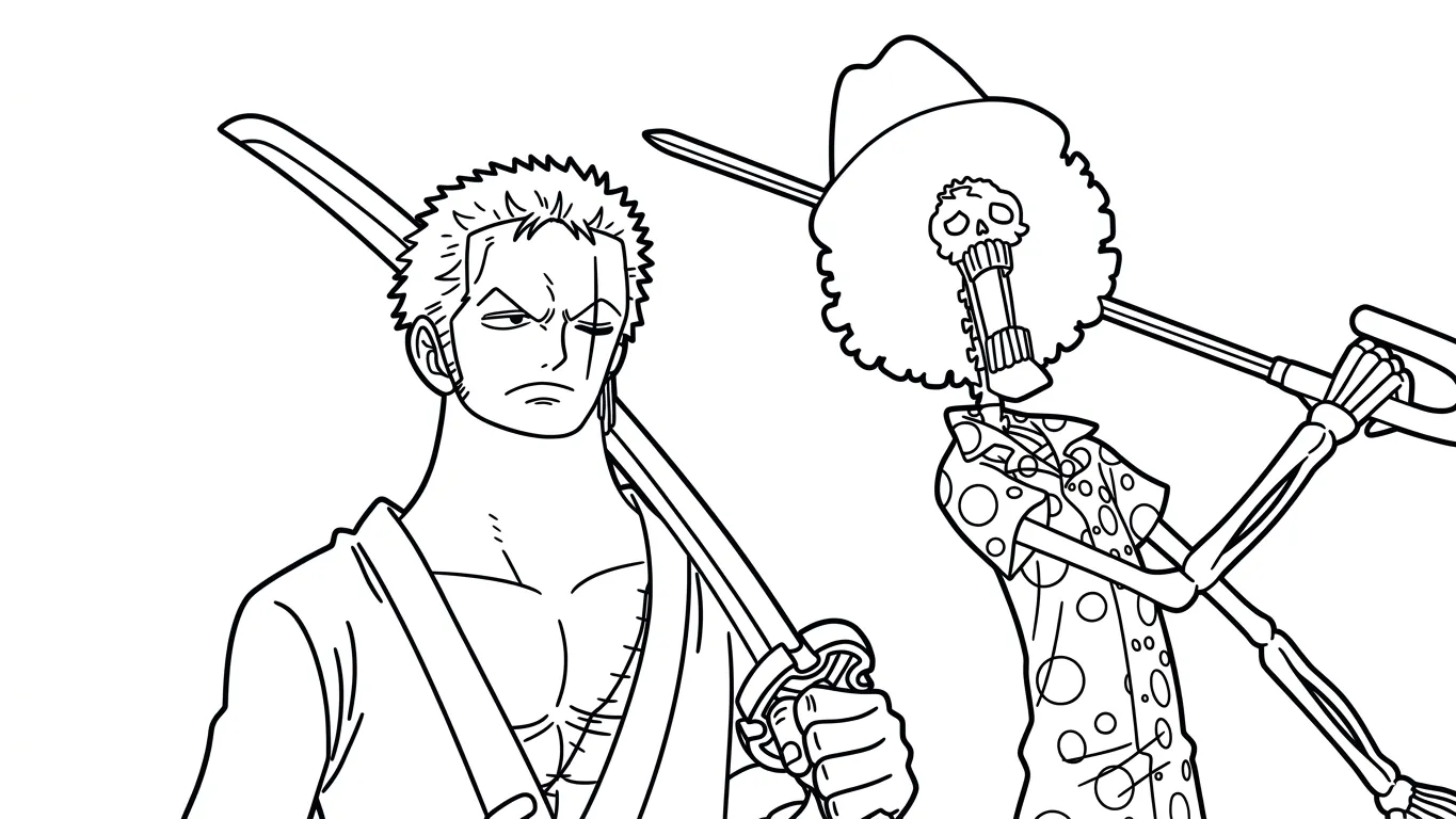 in tranh tô màu Zoro cho bé 6 tuổi