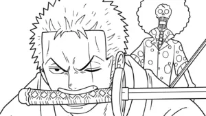 file hình tô màu Zoro cho bé in