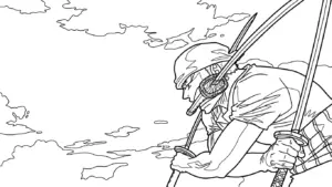 in tranh tô màu Zoro cho bé 4 tuổi