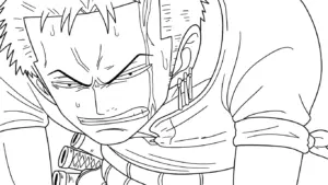 hình tô màu Zoro cho bé 7-8 tuổi