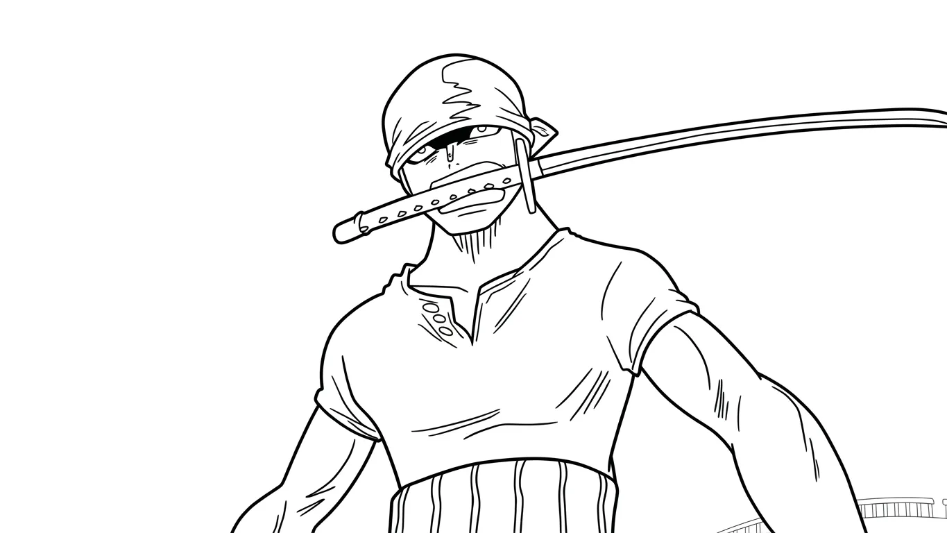 hình tô màu Zoro cho bé tải về
