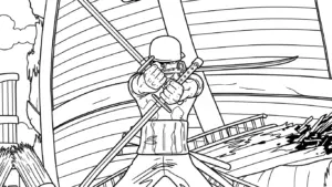 in tranh tô màu Zoro cho bé 8 tuổi