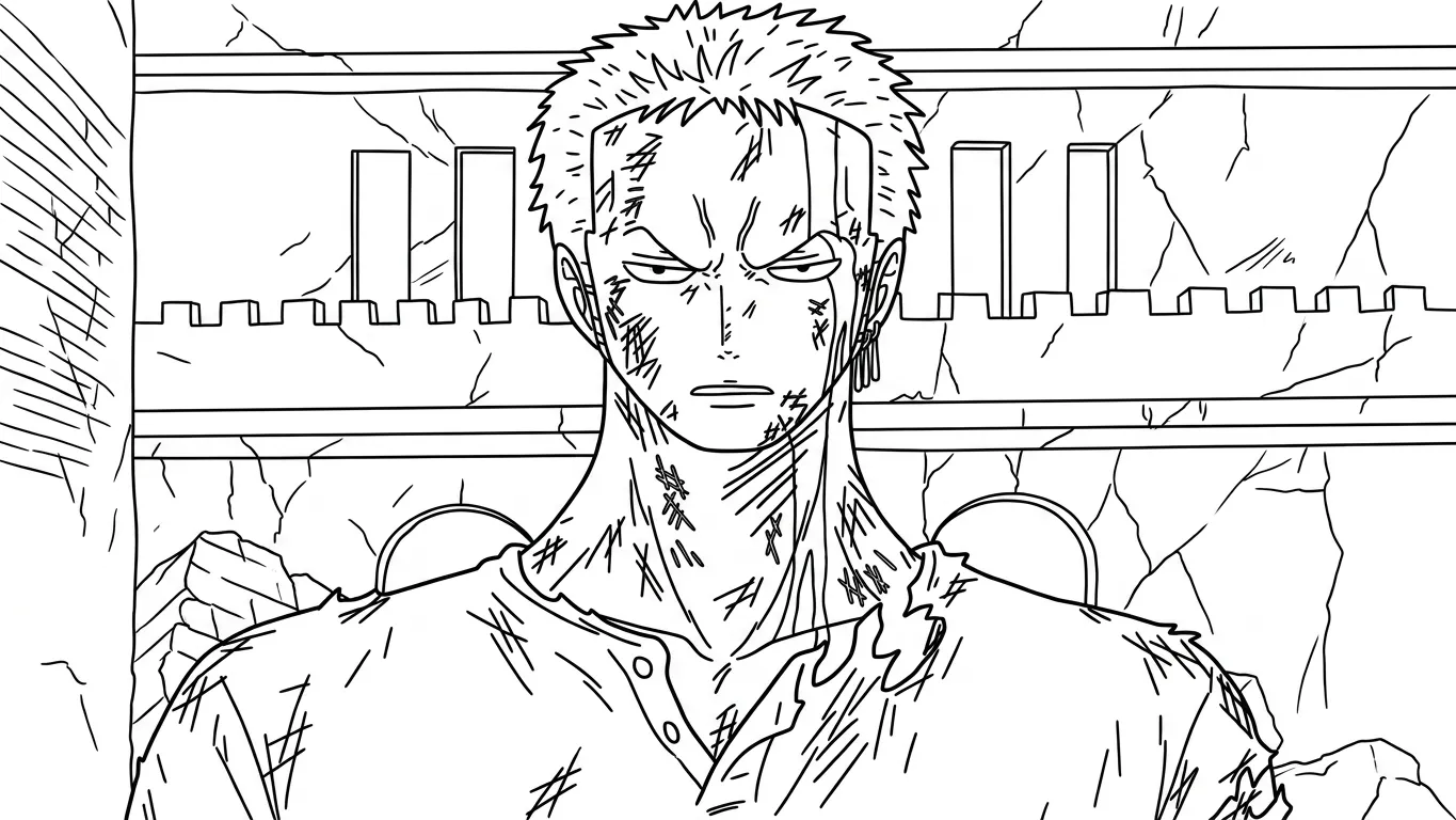 tranh tô màu Zoro cho bé 6 tuổi