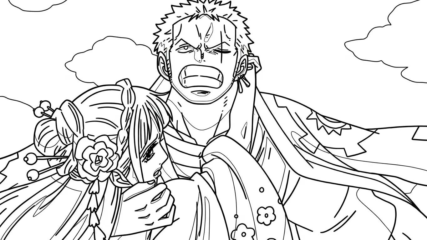tải tranh tô màu Zoro cho bé 4 tuổi 1