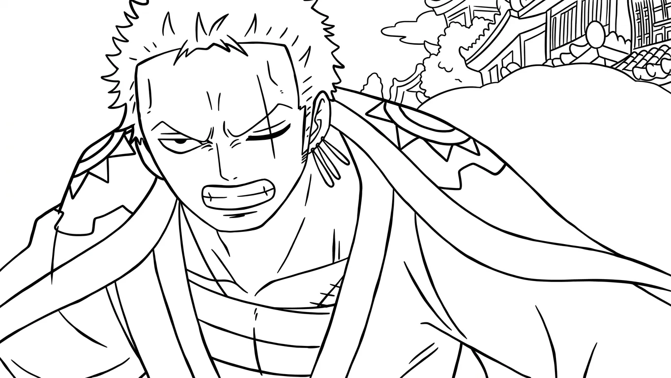 hình tô màu Zoro rõ nét