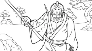 hình tô màu Zoro cho bé mới nhất