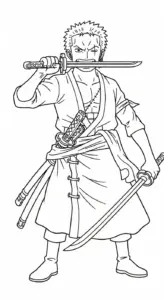tải tranh tô màu Zoro cho bé 3 tuổi