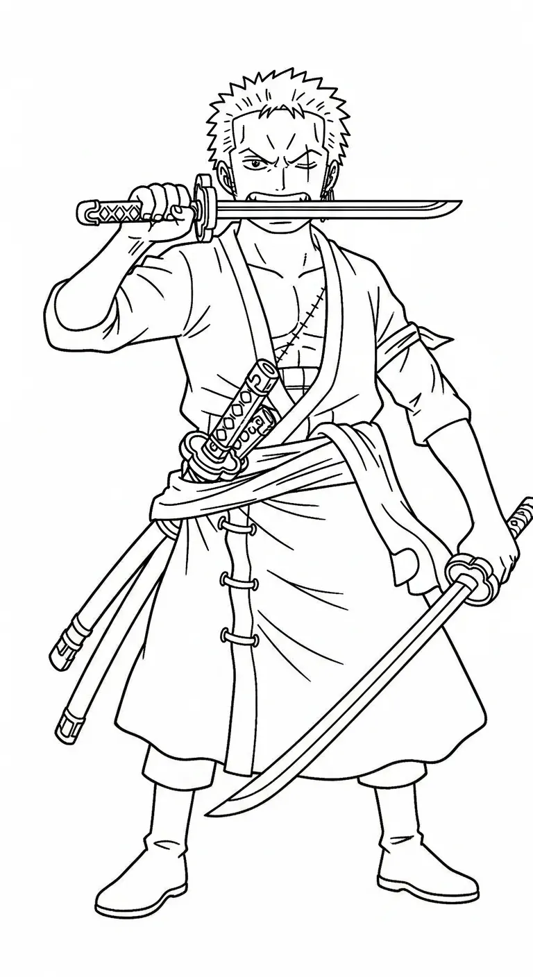 tải tranh tô màu Zoro cho bé 3 tuổi