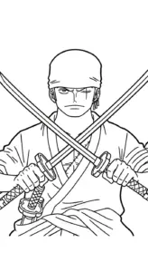 hình tô màu Zoro cho bé 5 tuổi miễn phí