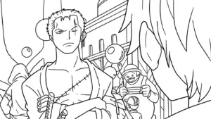 download tranh tô màu Zoro miễn phí