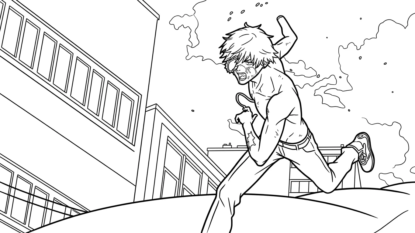 tải hình tô màu Chainsaw Man 1
