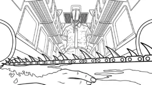 hình tô màu Chainsaw Man cho bé 3 tuổi