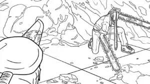 download hình tô màu Chainsaw Man cho bé