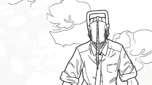 file pdf tranh tô màu Chainsaw Man cho bé