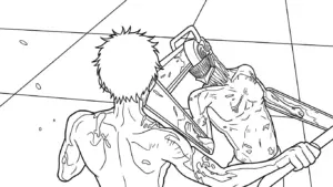tải tranh tô màu Chainsaw Man cho bé 5 tuổi