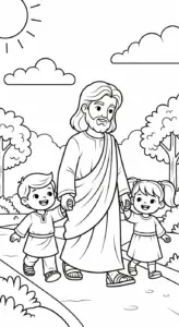 tải hình tô màu Chúa Giêsu cho bé 4 tuổi
