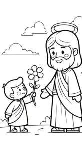 tranh tô màu Chúa Giêsu cho bé 3 tuổi miễn phí
