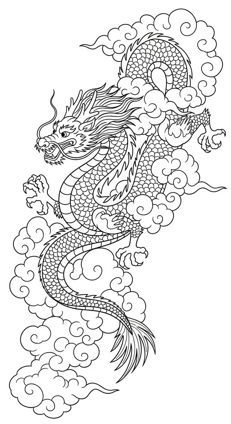 tải tranh tô màu Con Rồng