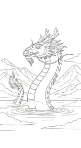 tranh tô màu Con Rồng cho bé đơn giản