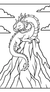 in hình tô màu Con Rồng cho bé