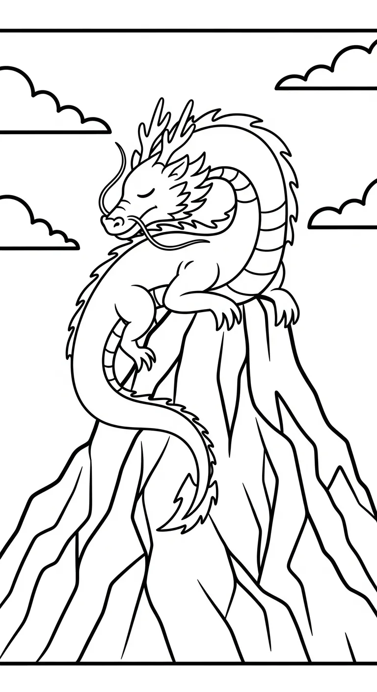 in hình tô màu Con Rồng cho bé 2