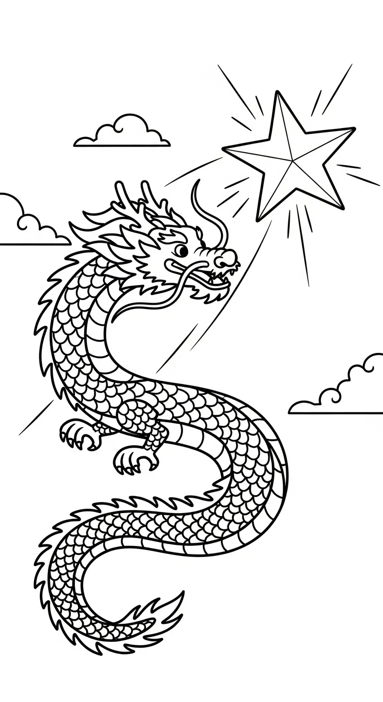 tải tranh tô màu Con Rồng cho bé 4 tuổi