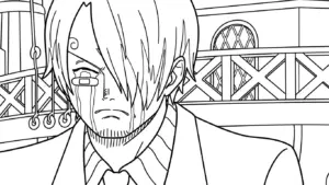 hình tô màu Sanji cho bé tải miễn phí
