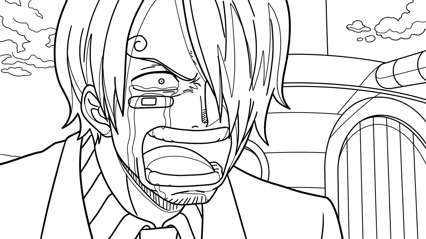 tải hình tô màu Sanji cho bé 4 tuổi