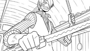 in tranh tô màu Sanji cho bé