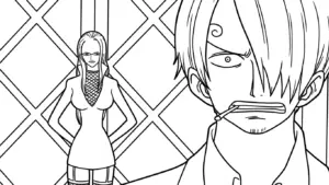 in tranh tô màu Sanji khổ A4